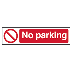 ASEC `No Parking` Sign 200mm x 50mm