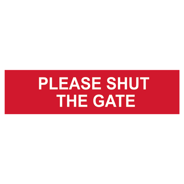 ASEC `Please Shut The Gate` Sign 200mm x 50mm