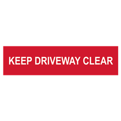 ASEC `Keep Driveway Clear` Sign 200mm x 50mm