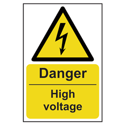 ASEC `Danger: High Voltage` Sign 200mm x 300mm