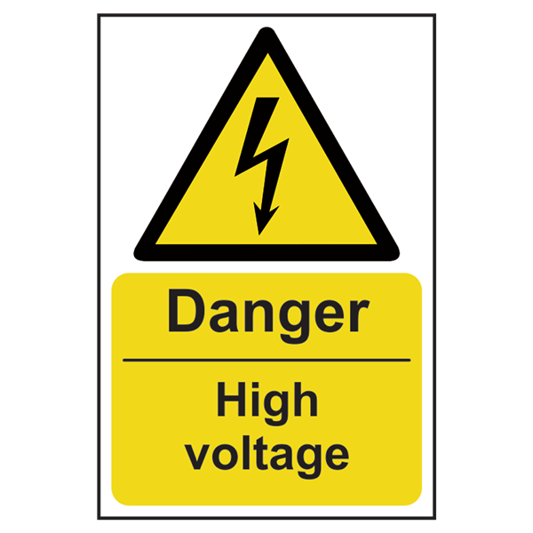 ASEC `Danger: High Voltage` Sign 200mm x 300mm