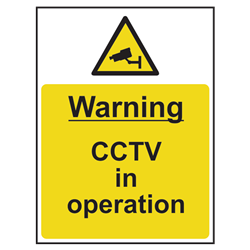 ASEC `Warning: CCTV In Operation` Sign 300mm x 400mm