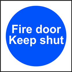 ASEC `Fire door Keep shut` Sign 100mm x 100mm