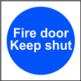 ASEC `Fire door Keep shut` Sign 100mm x 100mm