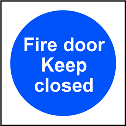 ASEC `Fire door Keep closed` Sign 100mm x 100mm