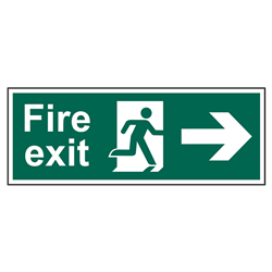 ASEC Fire Exit Arrow Direction Sign 400mm x 150mm