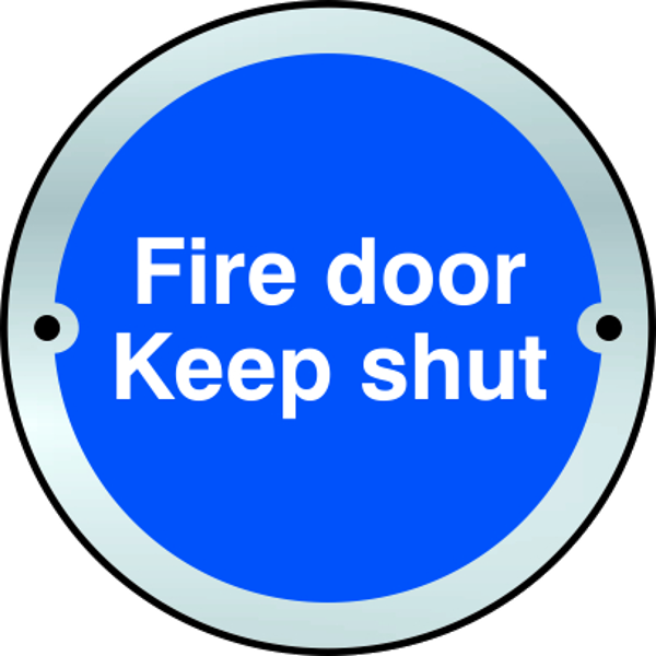 ASEC `Fire door Keep shut` Disc Sign 75mm