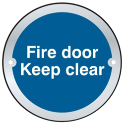 ASEC `Fire door Keep clear` Sign 75mm