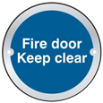 ASEC `Fire door Keep clear` Sign 75mm