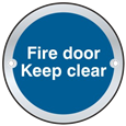 ASEC `Fire door Keep clear` Sign 75mm