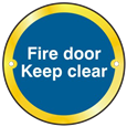 ASEC `Fire door Keep clear` Sign 75mm