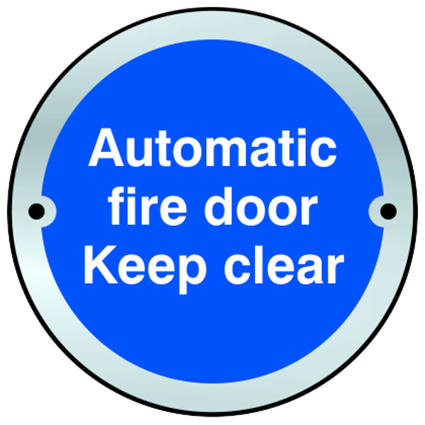 ASEC Sign `Automatic Fire Door Keep Clear` 75mm