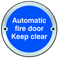 ASEC Sign `Automatic Fire Door Keep Clear` 75mm