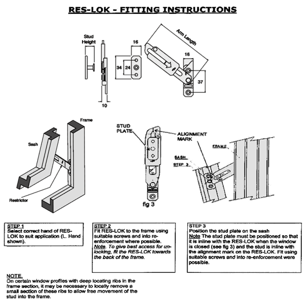 ASEC Concealed Locking Window Restrictor Kit