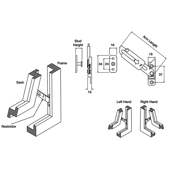 ASEC Concealed Locking Extended Restrictor Kit