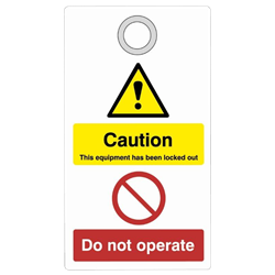 ASEC Double Sided Lockout Tagout Tags `Caution - Do Not Operate`