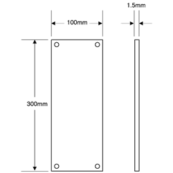 ASEC 100mm Wide Aluminium Finger Plate