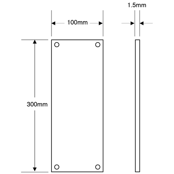 ASEC 100mm Wide Aluminium Finger Plate