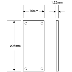 ASEC 75mm Wide Aluminium Finger Plate