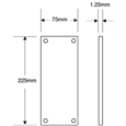 ASEC 75mm Wide Aluminium Finger Plate