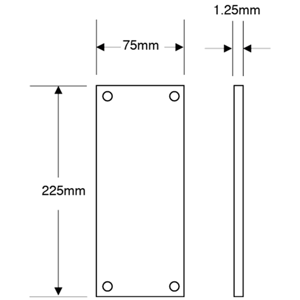 ASEC 75mm Wide Aluminium Finger Plate