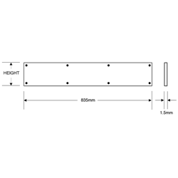 ASEC 835mm Wide Stainless Steel Kick Plate
