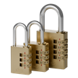 ASEC Brass Open Shackle Combination Padlock