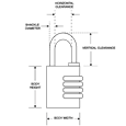 ASEC Brass Open Shackle Combination Padlock