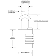 ASEC Brass Open Shackle Combination Padlock