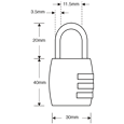 ASEC TSA Combination Padlock