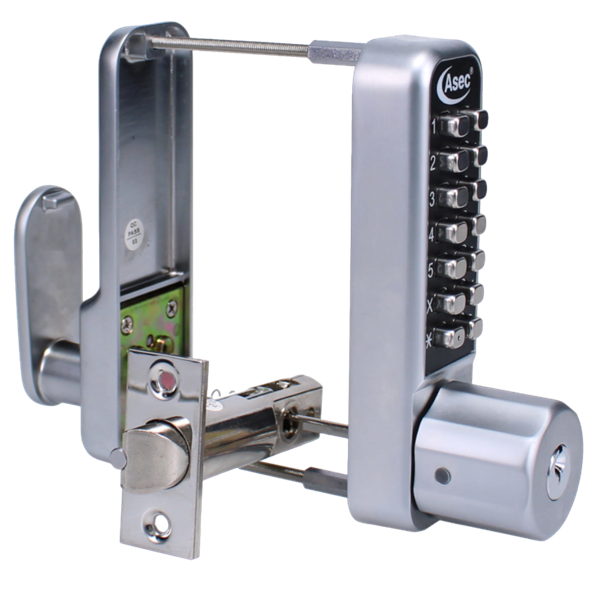ASEC AS3300 Series Easy Code Change Digital Lock With Key Override Optional Holdback & 60mm Latch