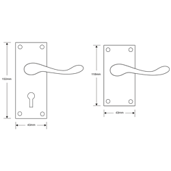 ASEC Victorian Scroll Plate Mounted Lever Furniture