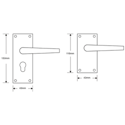 ASEC Victorian Plate Mounted Lever Furniture