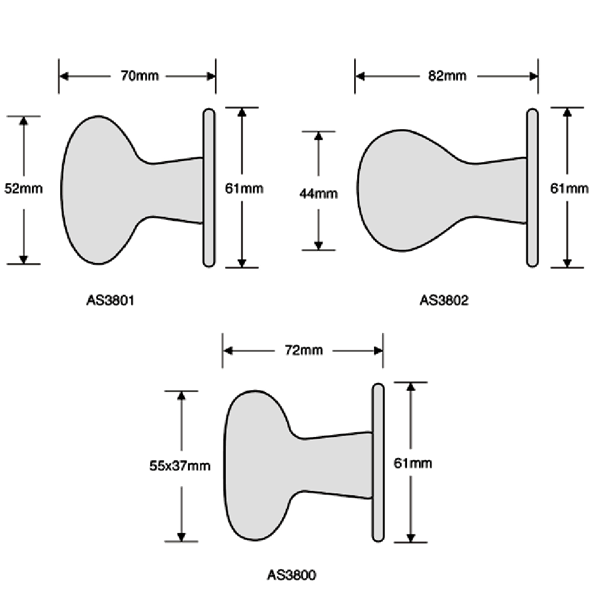 ASEC Victorian 57mm Rose Mortice Knob