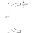 ASEC 6mm `D` Cupboard Handle