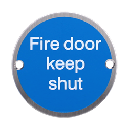 ASEC Metal `Fire Door Keep Shut` Sign