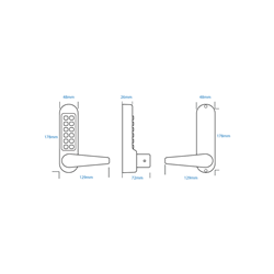 ASEC AS4300 Series Lever Operated Digital Lock No Latch