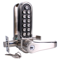 ASEC AS4300 Series Lever Operated Easy Code Change Digital Lock With Key Override & Optional Free Passage