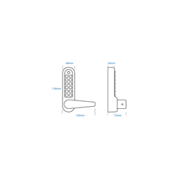 ASEC AS4300 Series Lever Operated Easy Code Change Digital Lock With Optional Free Passage & Adaptor Kit For Panic Device