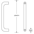 ASEC Bolt Fix Stainless Steel Pull Handle