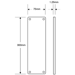 ASEC 75mm Wide Stainless Steel `Push` Finger Plate