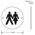 ASEC Stainless Steel Metal Toilet Door Sign