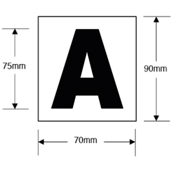 ASEC 75mm Chrome Letters & Numerals