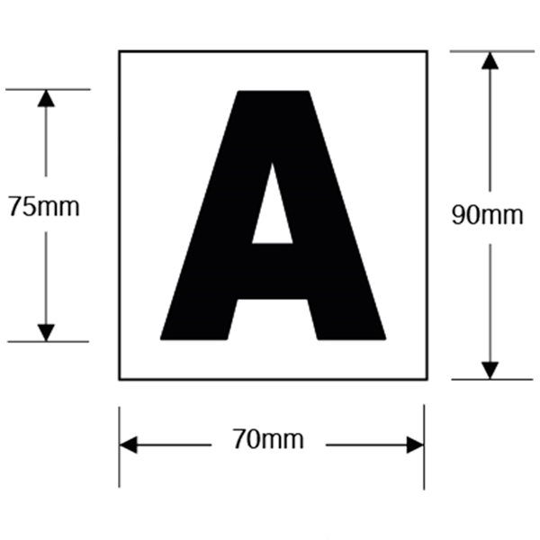 ASEC 75mm Chrome Letters & Numerals