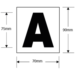 ASEC 75mm Brass Letters & Numerals