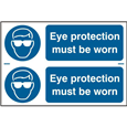ASEC `Eye Protection Must Be Worn` 300mm x 100mm PVC Self Adhesive Sign