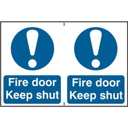 ASEC `Fire Door Keep Shut` 200mm x 300mm PVC Self Adhesive Sign