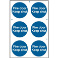 ASEC `Fire Door Keep Shut` 200mm x 300mm PVC Self Adhesive Sign