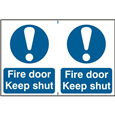 ASEC `Fire Door Keep Shut` 200mm x 300mm PVC Self Adhesive Sign
