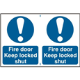 ASEC `Fire Door Keep Locked Shut` 200mm x 300mm PVC Self Adhesive Sign